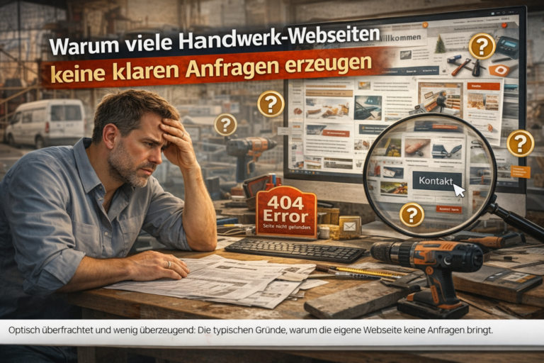Handwerksunternehmer unter Druck im Büro trotz voller Auftragsbücher und fehlender interner Prozesse